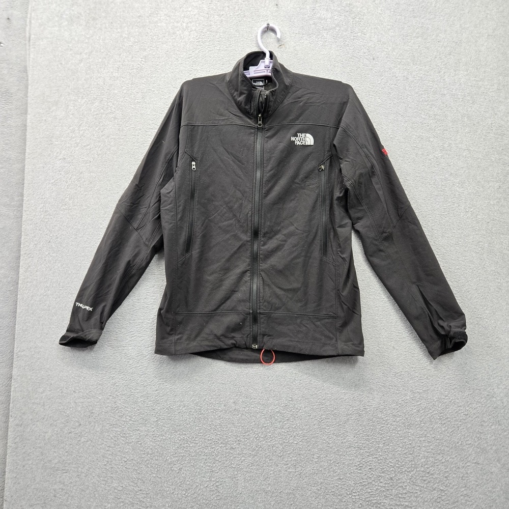 The North Face Men Jacket S Black Embroidered Summit Series Activewear Zipper